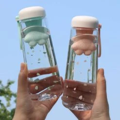 Kawaii Cat Paw Tea Filter Water Bottle (550ml)