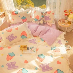 Kawaii Strawberry Harajuku Pastel Bedsheet – Special Edition -Kawaiitherapy Shop 0 0e8a69