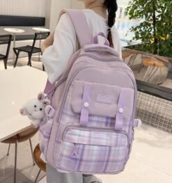 Kawaii Therapy Harajuku Style Pastel Grid Backpack -Kawaiitherapy Shop 0 122a53
