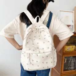 Kawaii Floral Korean Style College Student Backpack