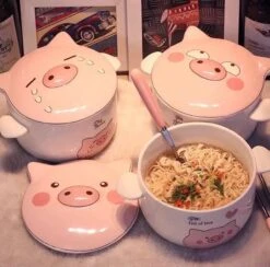 Kawaii Ceramic Piglet Ramen Bowl – Special Edition