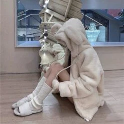 Kawaii Bunny Ears Fluffy Harajuku Coat – Special Edition -Kawaiitherapy Shop 0 1937c4