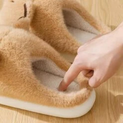 Kawaii Therapy Capybara Winter Plush Slippers -Kawaiitherapy Shop 0 1bd14a
