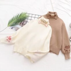 Kawaii Cat Paw Harajuku Knitted Sweater – Limited Edition -Kawaiitherapy Shop 0 1df8ff