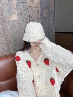 Kawaii Harajuku Style Strawberry Cardigan Sweater – Special Edition -Kawaiitherapy Shop 0 1fdfac scaled 1
