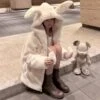 Kawaii Bunny Ears Fluffy Harajuku Coat – Special Edition