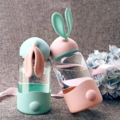 Kawaii Bunny Ears Glass Bottle (340ml)