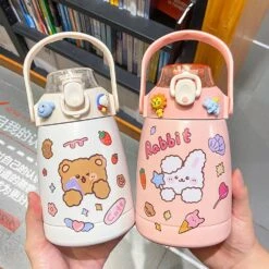 Kawaii Bear Bunny Sticker Style Bottle (1000ml)