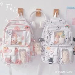 Kawaii Bear Harajuku Canvas Backpack – Limited Edition