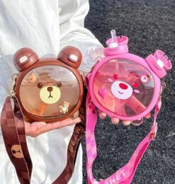 Kawaii Double Sided Bear Pastel Bottle (750ml) -Kawaiitherapy Shop 0 39f176