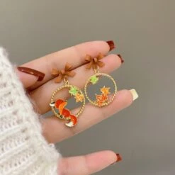 Kawaii Maple Fox Harajuku Earrings – Limited Edition -Kawaiitherapy Shop 0 3fd9f2