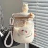 Kawaii Aesthetic Cloud Bunny Glass Milk Tea Bottle