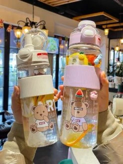 Kawaii Bear Boba Tea Straw Bottle (1100ml) – Limited Edition -Kawaiitherapy Shop 0 4d6bb0