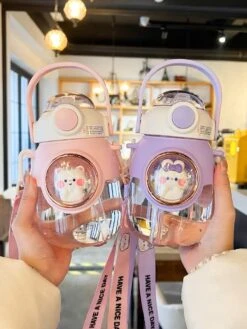 Kawaii Animal Style Pastel Straw Bottle (850ml) 12 Kawaii Animal Style Pastel Straw Bottle (850ml) -Kawaiitherapy Shop 0 507ccd