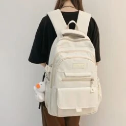 Kawaii Large Capacity Pastel College Canvas Backpack