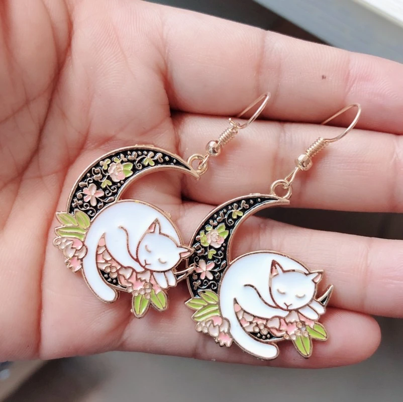 Kawaii Therapy Moondance Cat Earrings – Limited Edition 3 Kawaii Therapy Moondance Cat Earrings – Limited Edition - Image 3