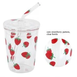 Kawaii Strawberry Glass Cup 12 Kawaii Strawberry Glass Cup -Kawaiitherapy Shop 0 66fad0