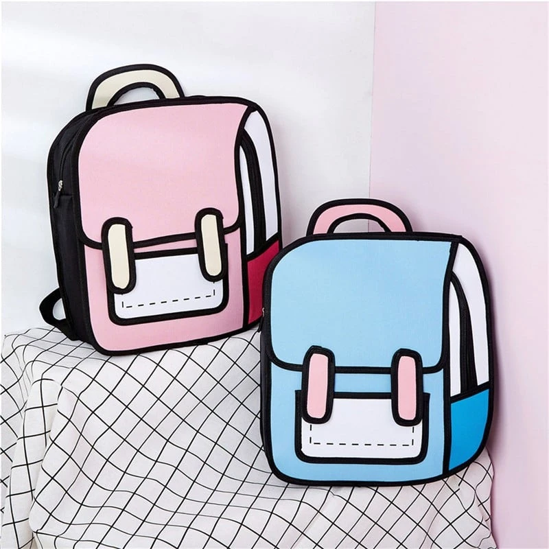 Kawaii Cartoon 3D Canvas Backpack – Limited Edition 3 Kawaii Cartoon 3D Canvas Backpack – Limited Edition - Image 3