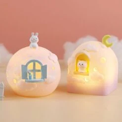 Kawaii Bunny Moon House Galaxy Lamp – Special Edition