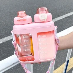 Kawaii Large Capacity Pastel Straw Bottle (1600ml) -Kawaiitherapy Shop 0 6daaf9