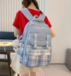 Kawaii Therapy Harajuku Style Pastel Grid Backpack -Kawaiitherapy Shop 0 6fee83