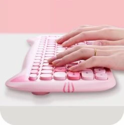 Kawaii Candy Cat Wireless Keyboard Mouse Set – Limited Edition -Kawaiitherapy Shop 0 79610f