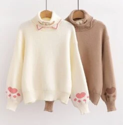 Kawaii Cat Paw Harajuku Knitted Sweater – Limited Edition