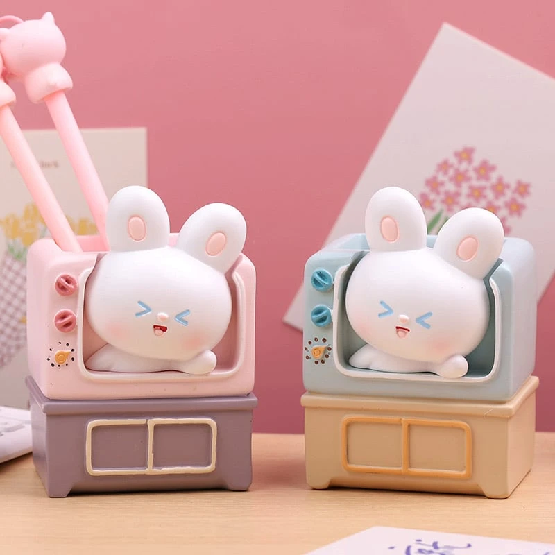 Kawaii Bunny TV Stationery Holder Doll – Limited Edition 1 Kawaii Bunny TV Stationery Holder Doll – Limited Edition