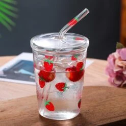 Kawaii Strawberry Glass Cup 11 Kawaii Strawberry Glass Cup -Kawaiitherapy Shop 0 822fdd