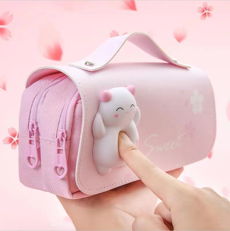 Kawaii Squishy Cat Sakura Pencil Case – Limited Edition 7 Kawaii Squishy Cat Sakura Pencil Case – Limited Edition - Image 7