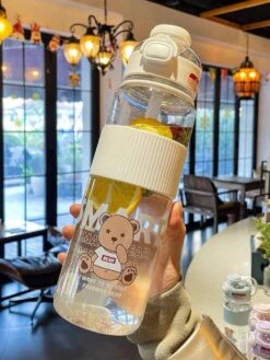 Kawaii Bear Boba Tea Straw Bottle (1100ml) – Limited Edition -Kawaiitherapy Shop 0 90ccdd
