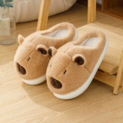 Kawaii Therapy Capybara Winter Plush Slippers -Kawaiitherapy Shop 0 93c484