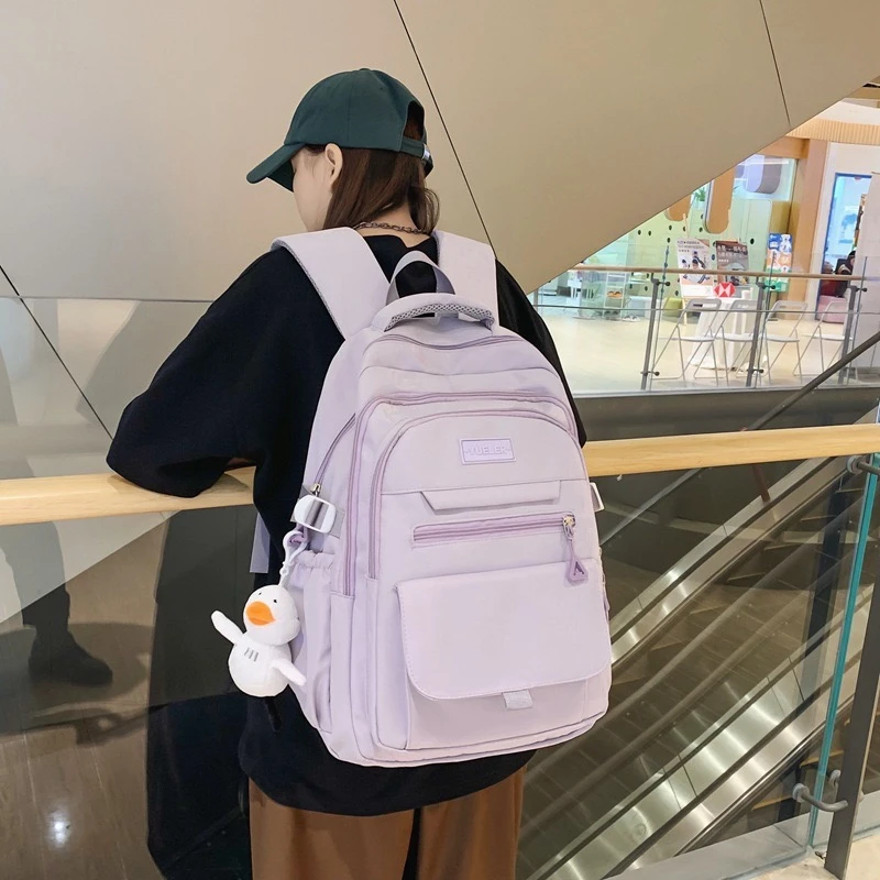 Kawaii Large Capacity Pastel College Canvas Backpack 3 Kawaii Large Capacity Pastel College Canvas Backpack - Image 3