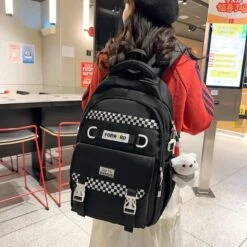 Kawaii Japanese Style College Chequered Pastel Backpack