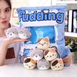 A Bag Of Kawaii Neko Cat Pudding Dolls