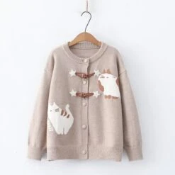 Kawaii Harajuku Pastel Cat Cardigan Sweater – Limited Edition -Kawaiitherapy Shop 0 ae37f9