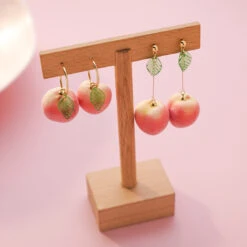 Kawaii Korean Style Peach Earrings – Limited Edition -Kawaiitherapy Shop 0 ae6471