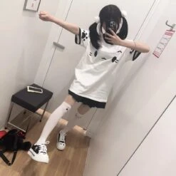 Kawaii Japanese Style Neko Cat Paw Harajuku Shirt -Kawaiitherapy Shop 0 b092af