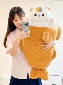 Kawaii Japanese Cat Fish Taiyaki Plush – Jumbo Edition -Kawaiitherapy Shop 0 c308f8
