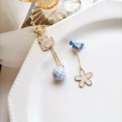 Kawaii Sakura Cat Flower Earrings – Limited Edition -Kawaiitherapy Shop 0 c42321