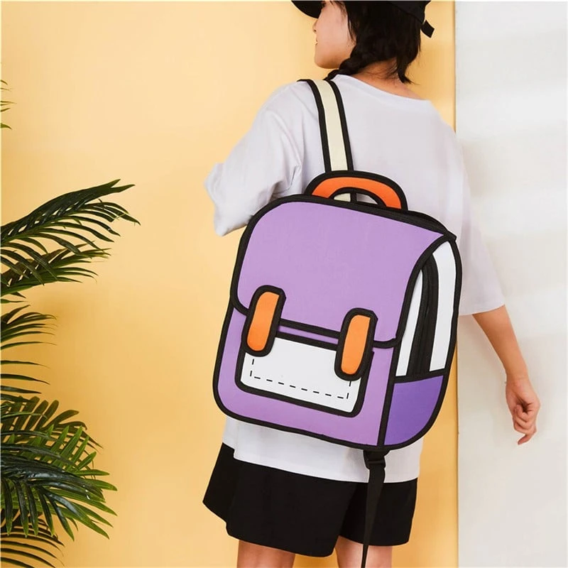 Kawaii Cartoon 3D Canvas Backpack – Limited Edition 2 Kawaii Cartoon 3D Canvas Backpack – Limited Edition - Image 2