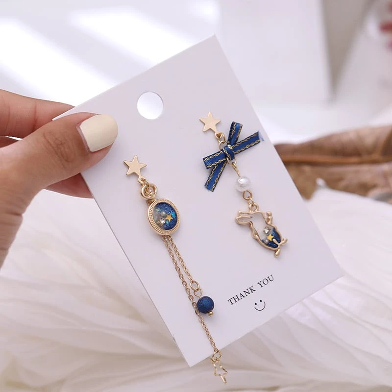 Kawaii Bunny Galaxy Star Korea Earrings – Limited Edition 1 Kawaii Bunny Galaxy Star Korea Earrings – Limited Edition