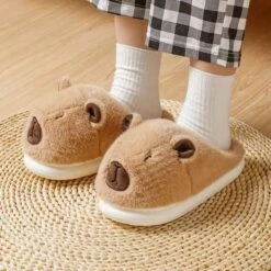 Kawaii Therapy Capybara Winter Plush Slippers -Kawaiitherapy Shop 0 db99ac