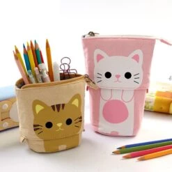 Kawaii Cute Kitty Cat Canvas Pencil Case