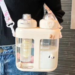 Kawaii Large Capacity Pastel Straw Bottle (1600ml) -Kawaiitherapy Shop 0 e28db5