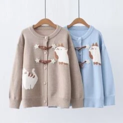 Kawaii Harajuku Pastel Cat Cardigan Sweater – Limited Edition -Kawaiitherapy Shop 0 eef94d