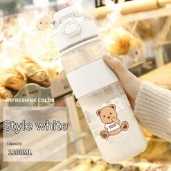 Kawaii Bear Boba Tea Straw Bottle (1100ml) – Limited Edition -Kawaiitherapy Shop 0 ef1802