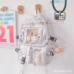 Kawaii Bear Harajuku Canvas Backpack – Limited Edition -Kawaiitherapy Shop 0 ef28d1