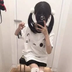 Kawaii Japanese Style Neko Cat Paw Harajuku Shirt -Kawaiitherapy Shop 0 f1b65c