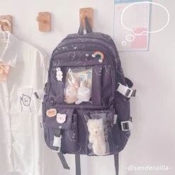 Kawaii Bear Harajuku Canvas Backpack – Limited Edition -Kawaiitherapy Shop 0 f831f7